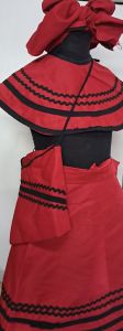Kids Costumes to Hire - Traditional - Red 4 pce -  Headscarf, bag, wrap skirt, collar